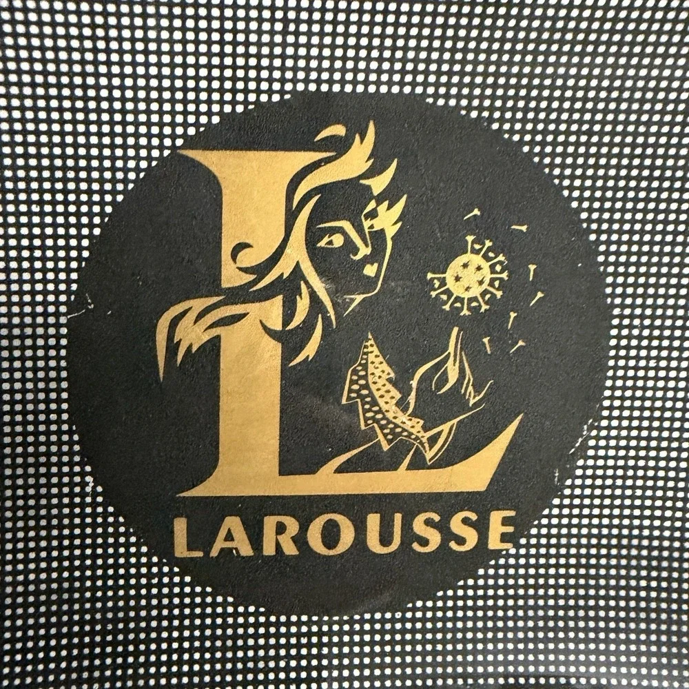 Vintage France French Larousse Trinket Dish Ashtray MCM Advertising Black Gold